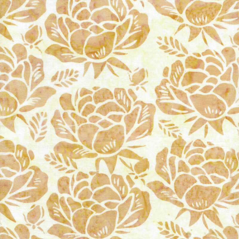 Island Batik - IB 122432001 - Neutral Snow Rose - Botanical Dreams