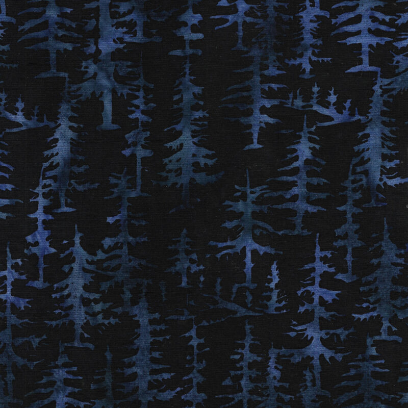 Island Batik - IB 122443595 - Blue Midnight Blue Trees - Fall Flair