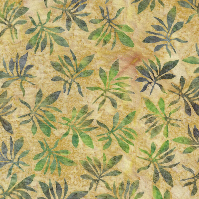 Island Batik - IB 122444250 - Orange Cantaloupe Leaves - Whispering Woods