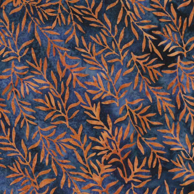 Island Batik - IB 122448575 - Blue Marine Leafy Vine - Fall Flair
