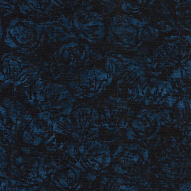 Island Batik - IB 122456595 - Blue Midnight Blue Poppies Floral - Jubilee