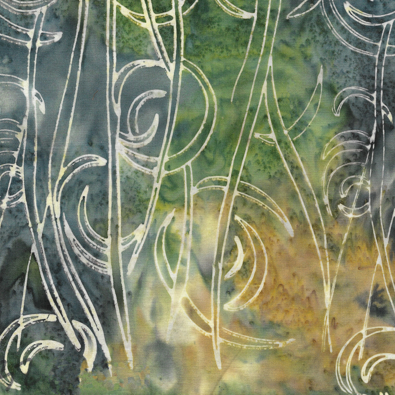 Island Batik - IB 322402811 - Multi Green Grey Gold Reeds Water - Earthly Stories