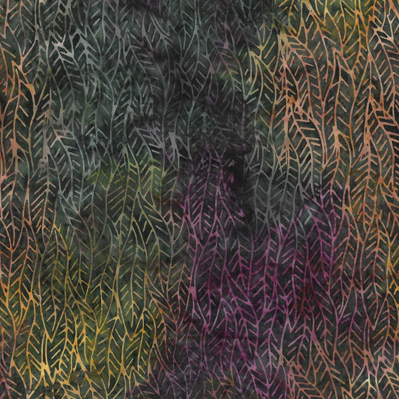 Island Batik - IB 322403880 - Multi Purple Green Concord Braided Leaves - Earthly Stories