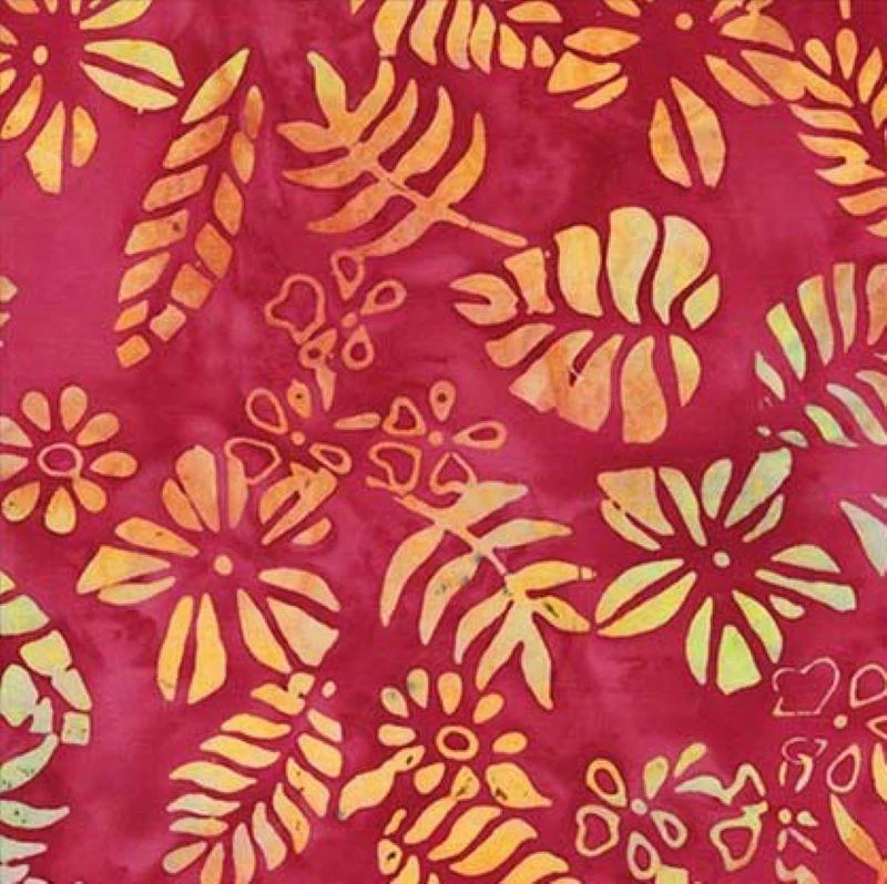 Anthology - 3481Q-X Berry Tropical Leaves - Bright Summer by JdJ - Batik Fabric