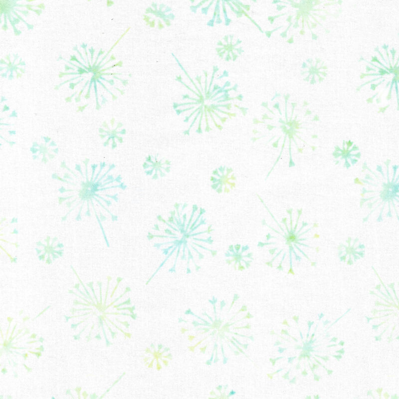 Island Batik - IB 422406700 - White Wispy Dandelions - Just Dandy