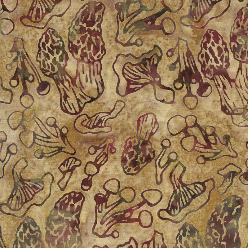 Island Batik - IB 622401057 - Brown Mushroom Mushroom Time - Forest Flora