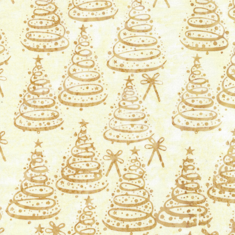 Island Batik - IB 122412020 - Neutral Champagne Christmas Trees - Merry Moments