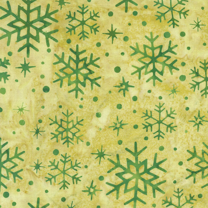 Island Batik - IB 122470205 - Yellow Butter Large Snowflakes - Merry Moments