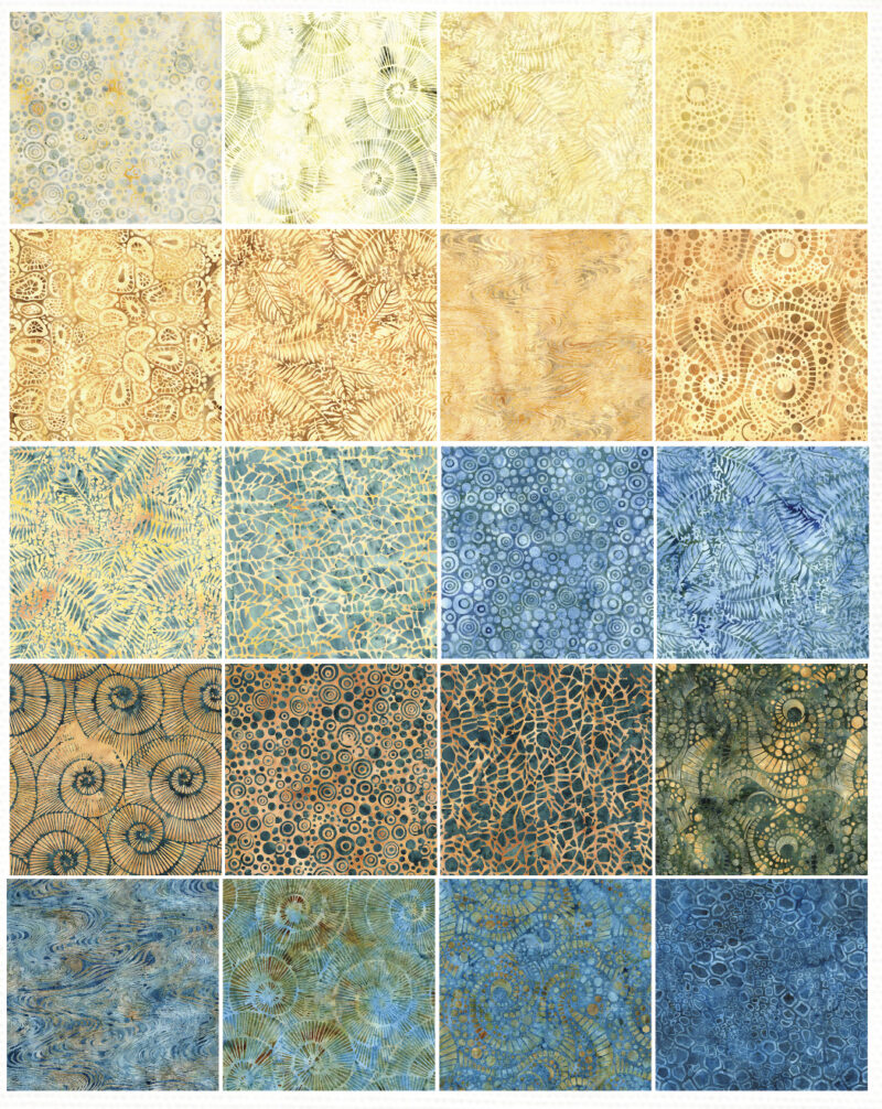 Island Batik - IB 10" Fabric Stack ST - Stone Strata