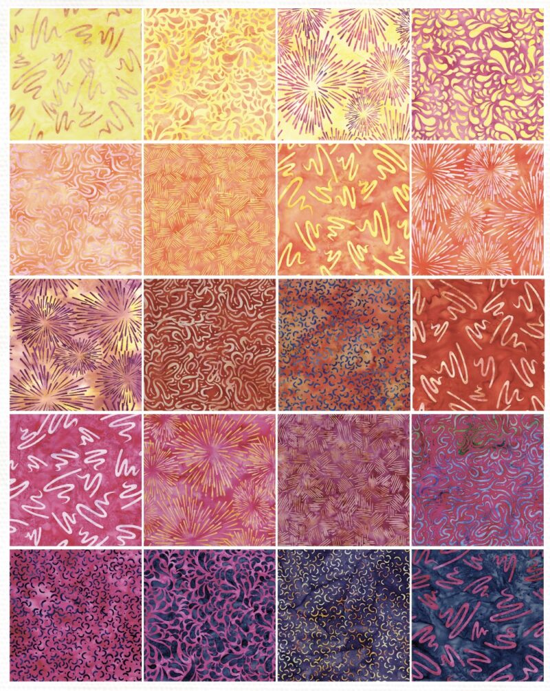 Island Batik - IB 2.5" Strip Pack SP - Sunset