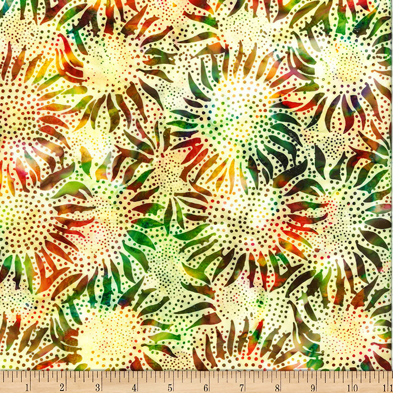 Hoffman California - 884-540 Woodstock - Bali Sunflower Batik Fabric