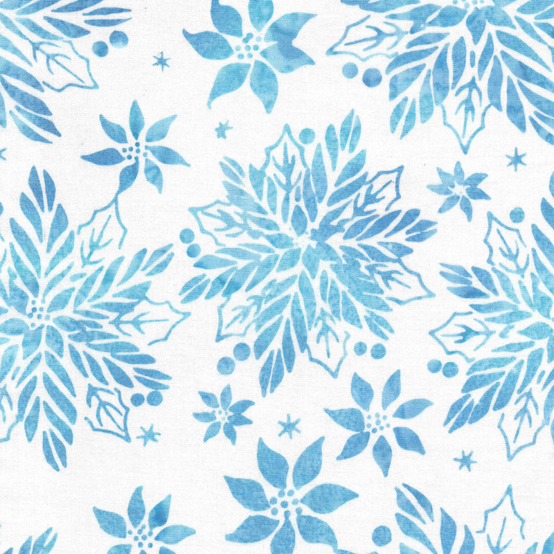Island Batik - IB 122402700 - White Poinsettia Floral - Tinsel Treasures