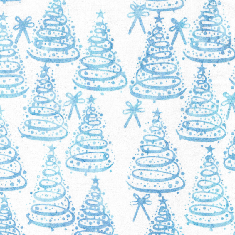 Island Batik - IB 122412708 - White Christmas Trees - Tinsel Treasures