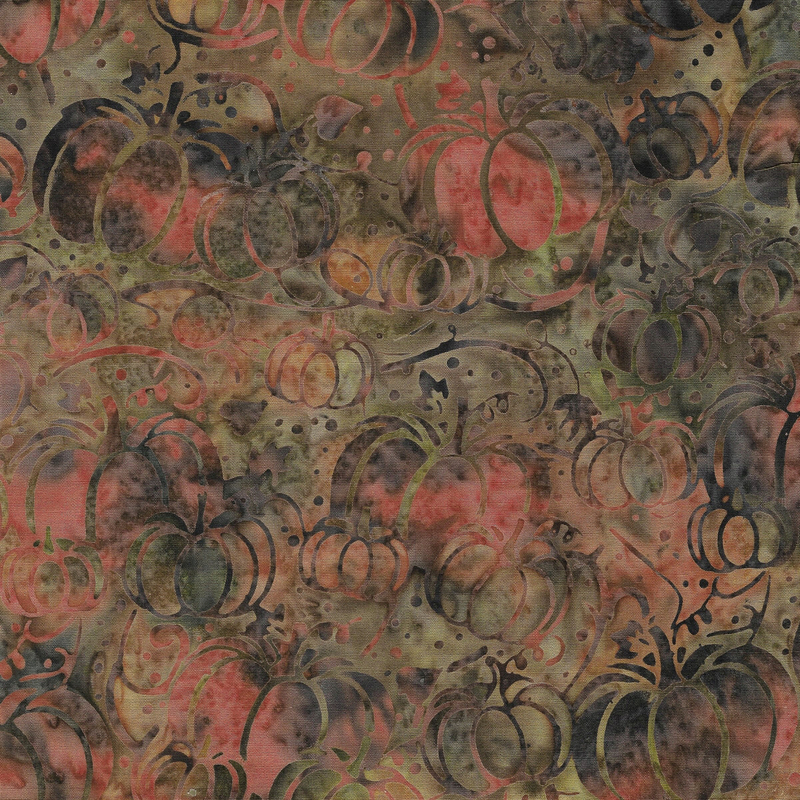 Island Batik - IB 122415075 - Brown Russet Pumpkin Swirl - Rustic Riches