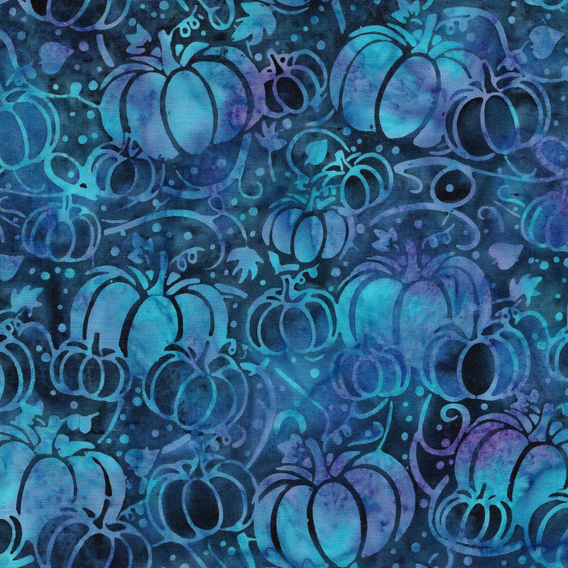 Island Batik - IB 122415802 - Multi Purple Teal Blue Pumpkin Swirl - Autumn Twilight