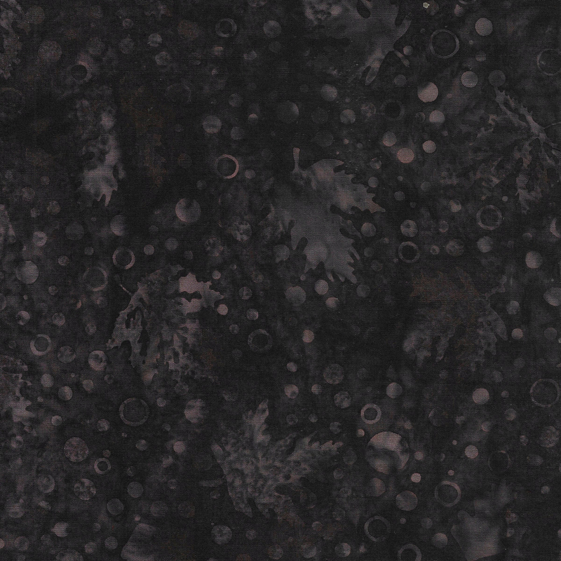Island Batik - IB 122419099 - Brown Cappuccino Leaves and Dots - Rustic Riches