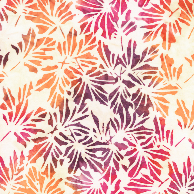 Anthology - 3684Q-X Reef Maple Leaves - Coral Beach by JdJ - Batik Fabric