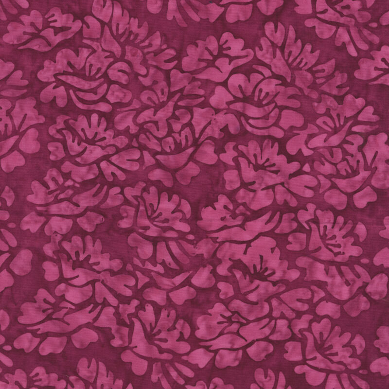 Anthology - 3711Q-X Magenta Gardenias - Kashmir - JDJ Batik Fabric