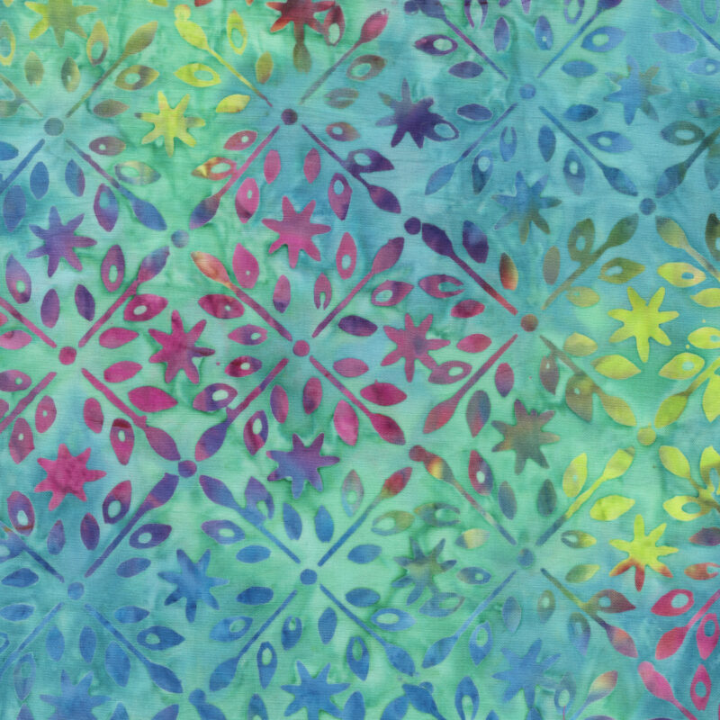 Anthology - 3715Q-X Aquamarine Lattice - Kashmir - JDJ Batik Fabric