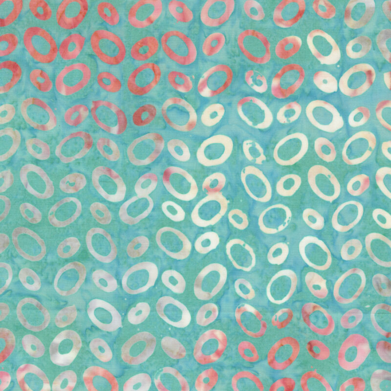 Anthology - 3717Q-X Aqua Ovals - Kashmir - JDJ Batik Fabric
