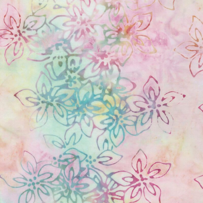 Anthology - 3719Q-X Pastel Azaleas - Kashmir - JDJ Batik Fabric