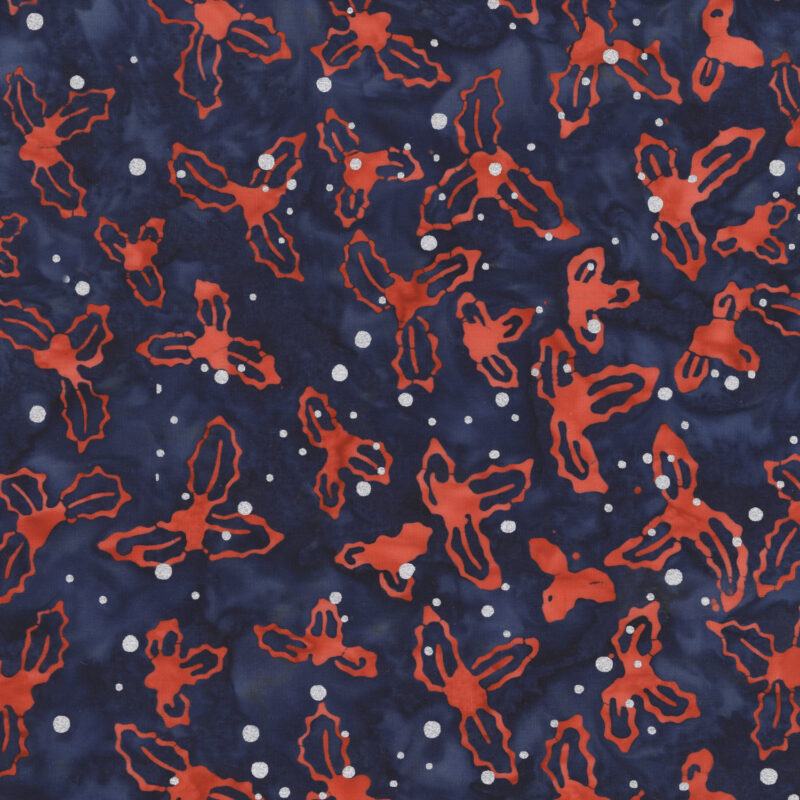 Anthology - 3888QM-X Navy Holly - Ho Ho Ho - JDJ Batik Fabric