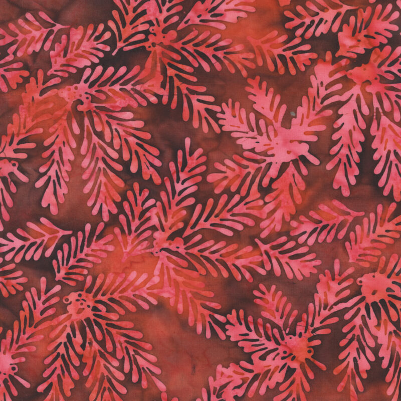 Anthology - 3889Q-X Burgundy Mistletoe - Ho Ho Ho - JDJ Batik Fabric