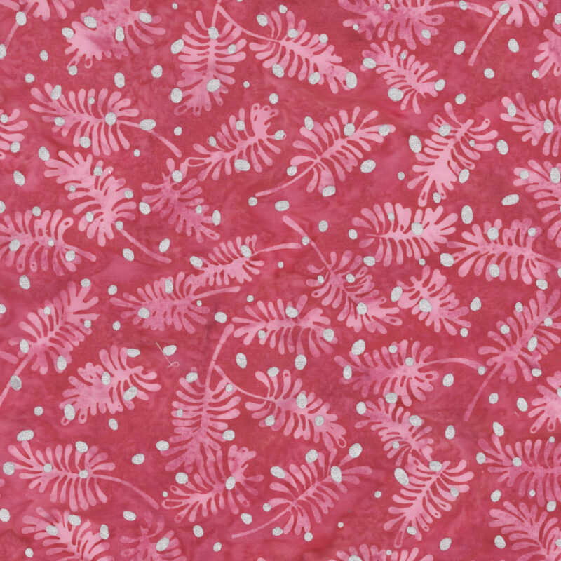 Anthology - 3902QM-X Fuchsia Pine Leaves - Wonderful Feeling - JDJ Batik Fabric