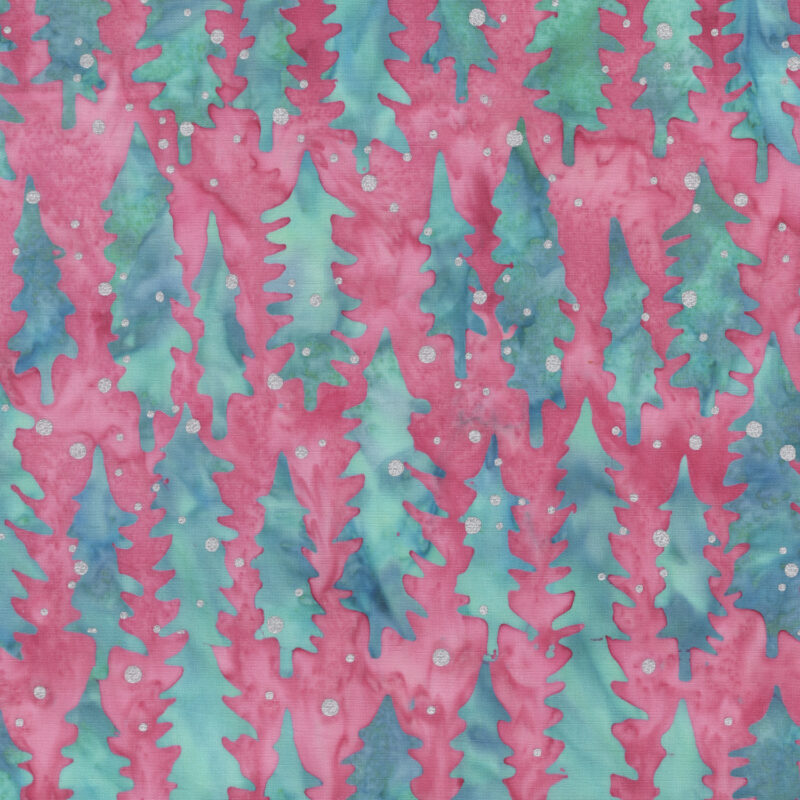 Anthology - 3903QM-X Pink Christmas Trees - Wonderful Feeling - JDJ Batik Fabric