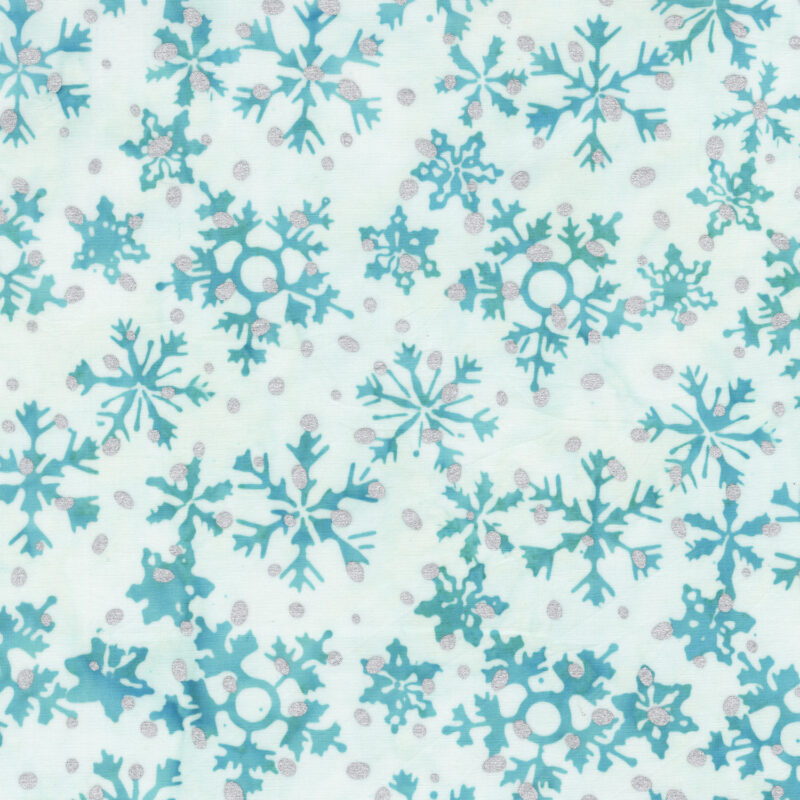 Anthology - 3924QM-X Snow Day Snowflakes - Sparkly Christmas - JDJ Batik Fabric