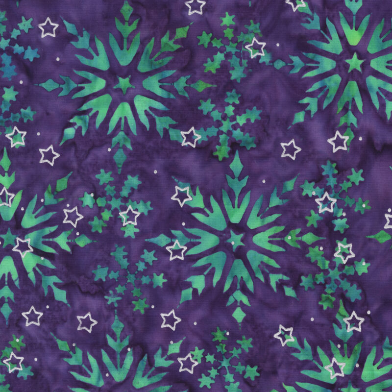 Anthology - 3930QM-X Purple Star of Bethlehem - Sparkly Christmas - JDJ Batik Fabric